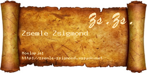 Zsemle Zsigmond névjegykártya
