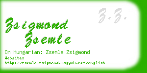 zsigmond zsemle business card